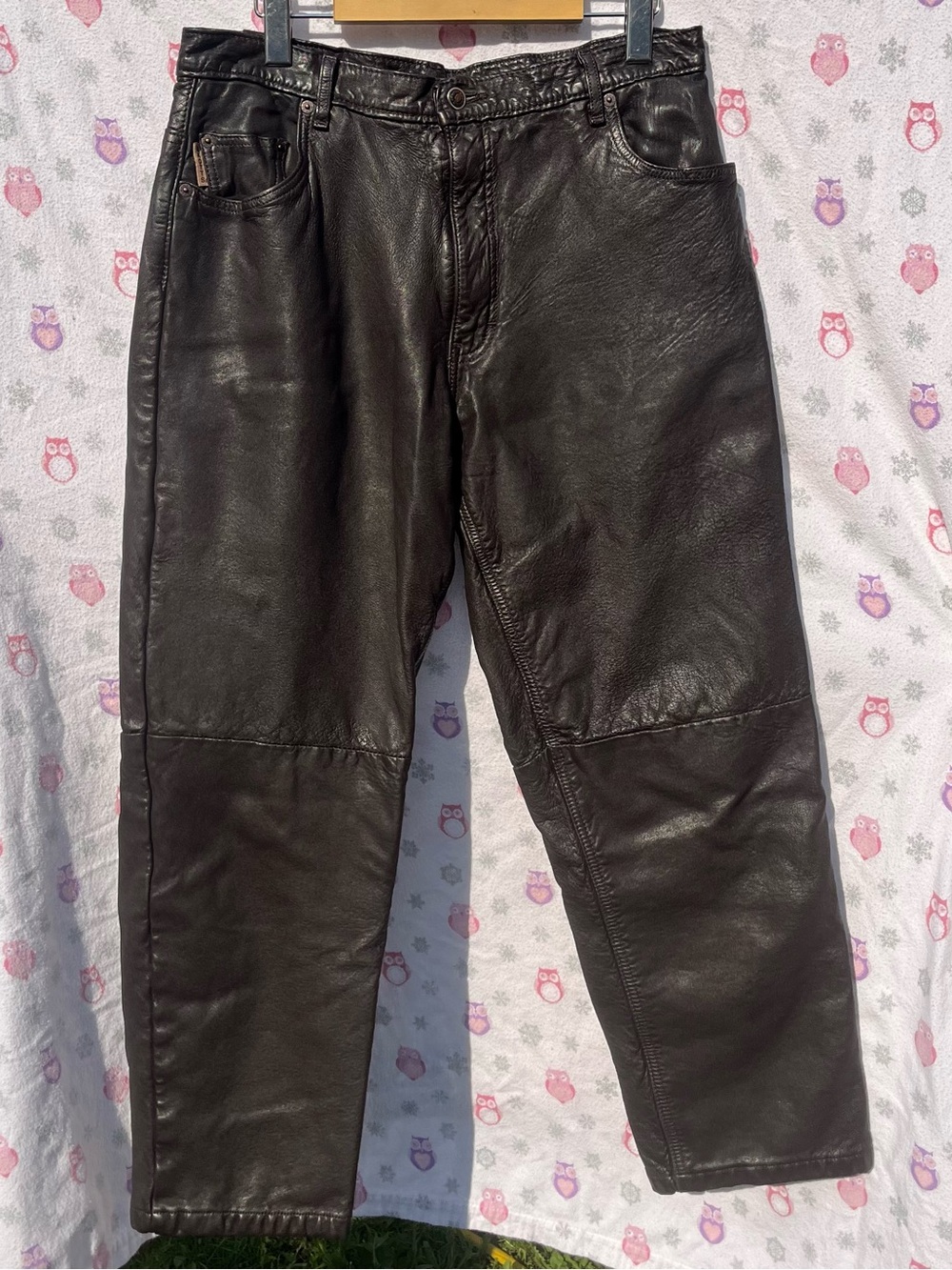 Men's Black Vintage Scotts suede Leather pants
